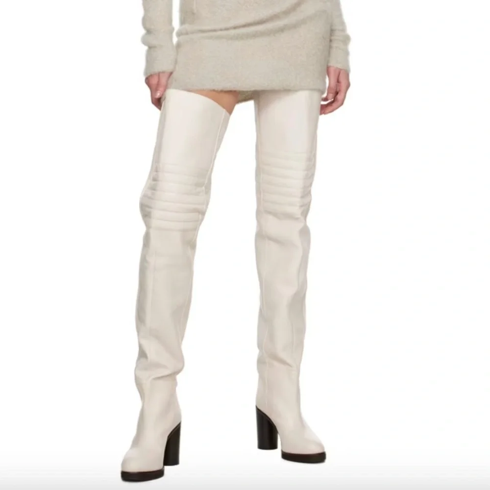 Isabel Marant Laelle Over-The-Knee White Boots Sz 40 ( IT39 / US9 ) New